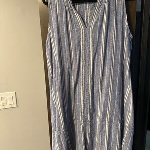 Dreamers Blue and White Striped Dress